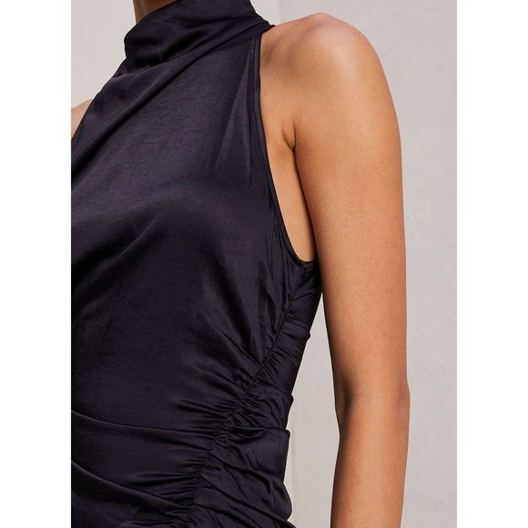 A.L.C. Inez asymmetric ruched satin midi dress - Picture 2 of 11